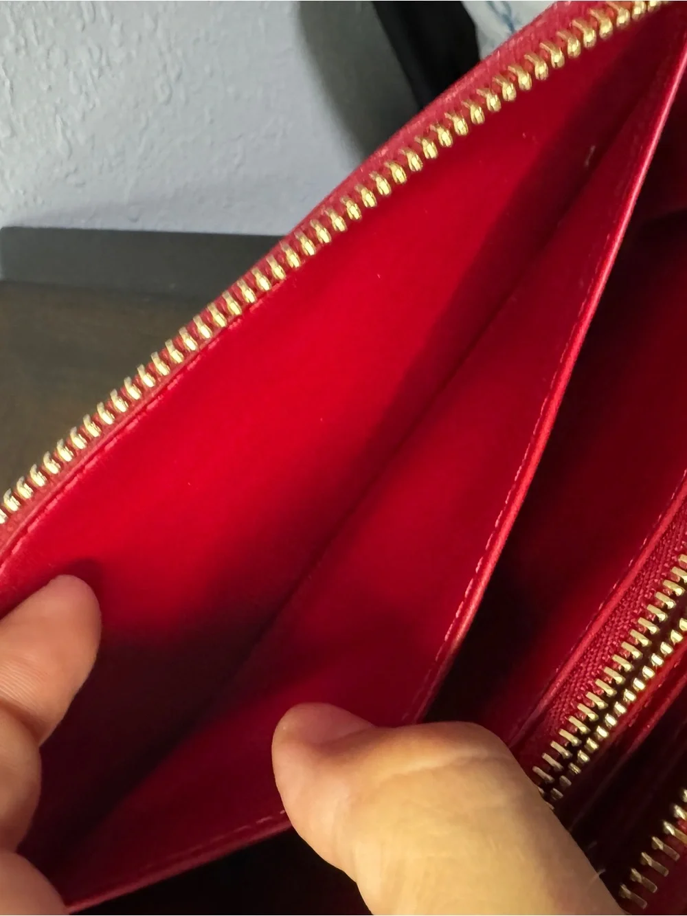 Louis Vuitton Glossy Vernis Zip Wallet in Red Patent